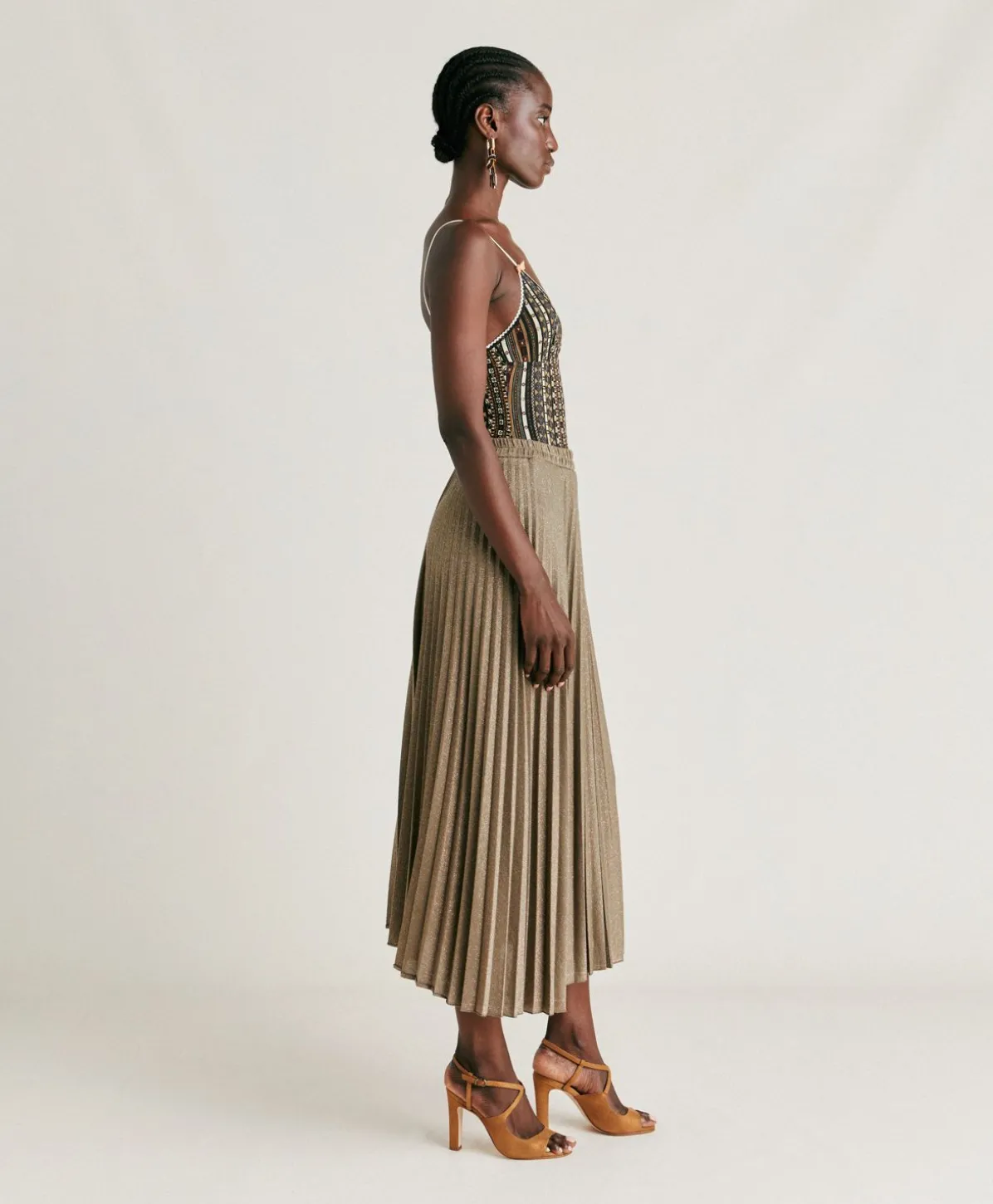 Jupe Emi En Jersey Lurex - Boue