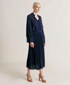 Jupe Emi En Jersey Lurex - Bleute