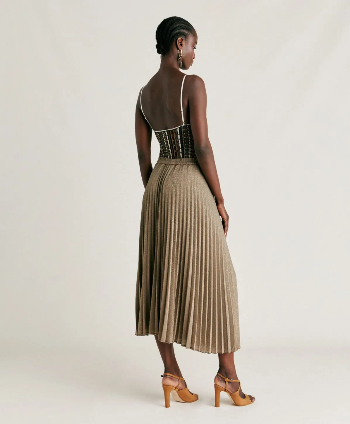 Jupe Emi En Jersey Lurex - Boue