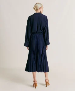 Jupe Emi En Jersey Lurex - Bleute