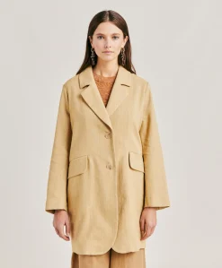 Manteau Pomeranien En Lin Coton - Paille