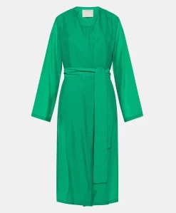Manteau Serena En Jacquard Cupro - Emeraude