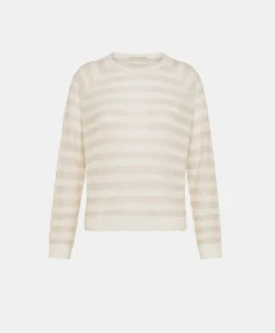 Marmotta Pull Raye En Lurex Perle - Creme