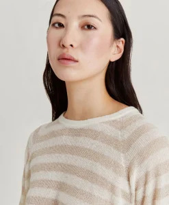 Marmotta Pull Raye En Lurex Perle - Creme
