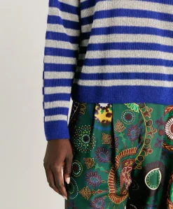 Marmotta Pull Raye Lurex Perle - Bluette