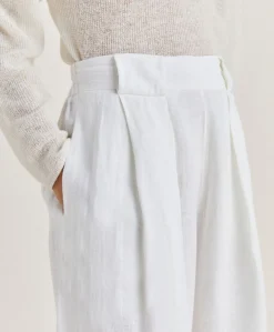 Pantalon Aspen En Lin Uni - Blanc Optique