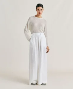 Pantalon Aspen En Lin Uni - Blanc Optique