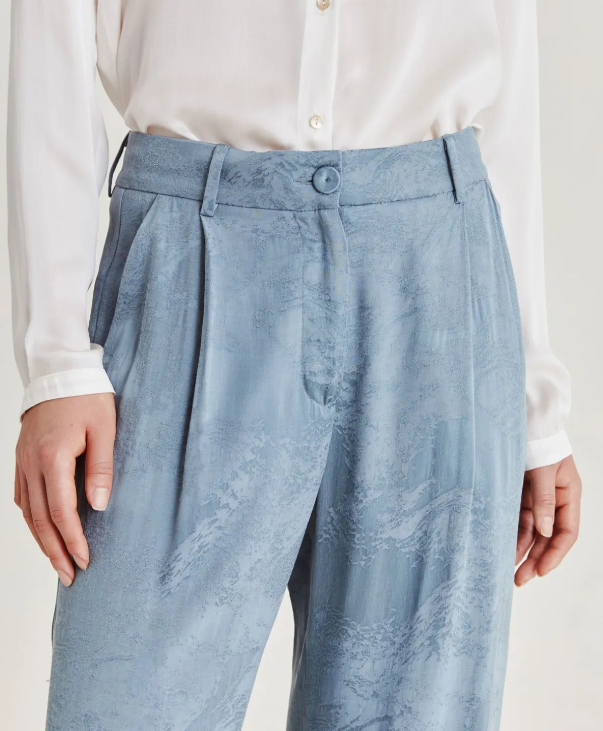 Pantalon Austin Cupro Jacquard - Ciel