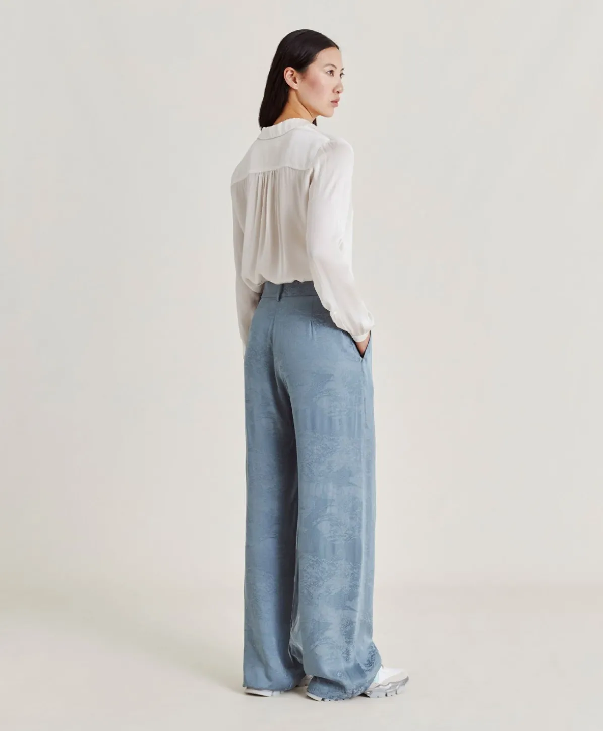 Pantalon Austin Cupro Jacquard - Ciel