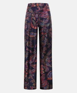 Pantalon Austin En Serge De Soie - Multicolore Bleu Nuit