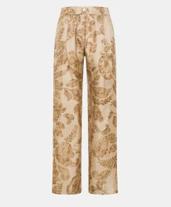 Pantalon Austin En Serge De Soie - Poudre Multicolore
