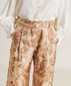 Pantalon Austin En Serge De Soie - Poudre Multicolore