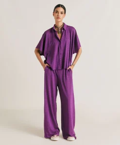 Pantalon Baccarat En Jersey Lurex - Cyclamen
