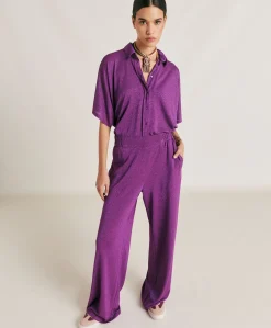 Pantalon Baccarat En Jersey Lurex - Cyclamen
