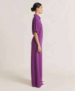 Pantalon Baccarat En Jersey Lurex - Cyclamen