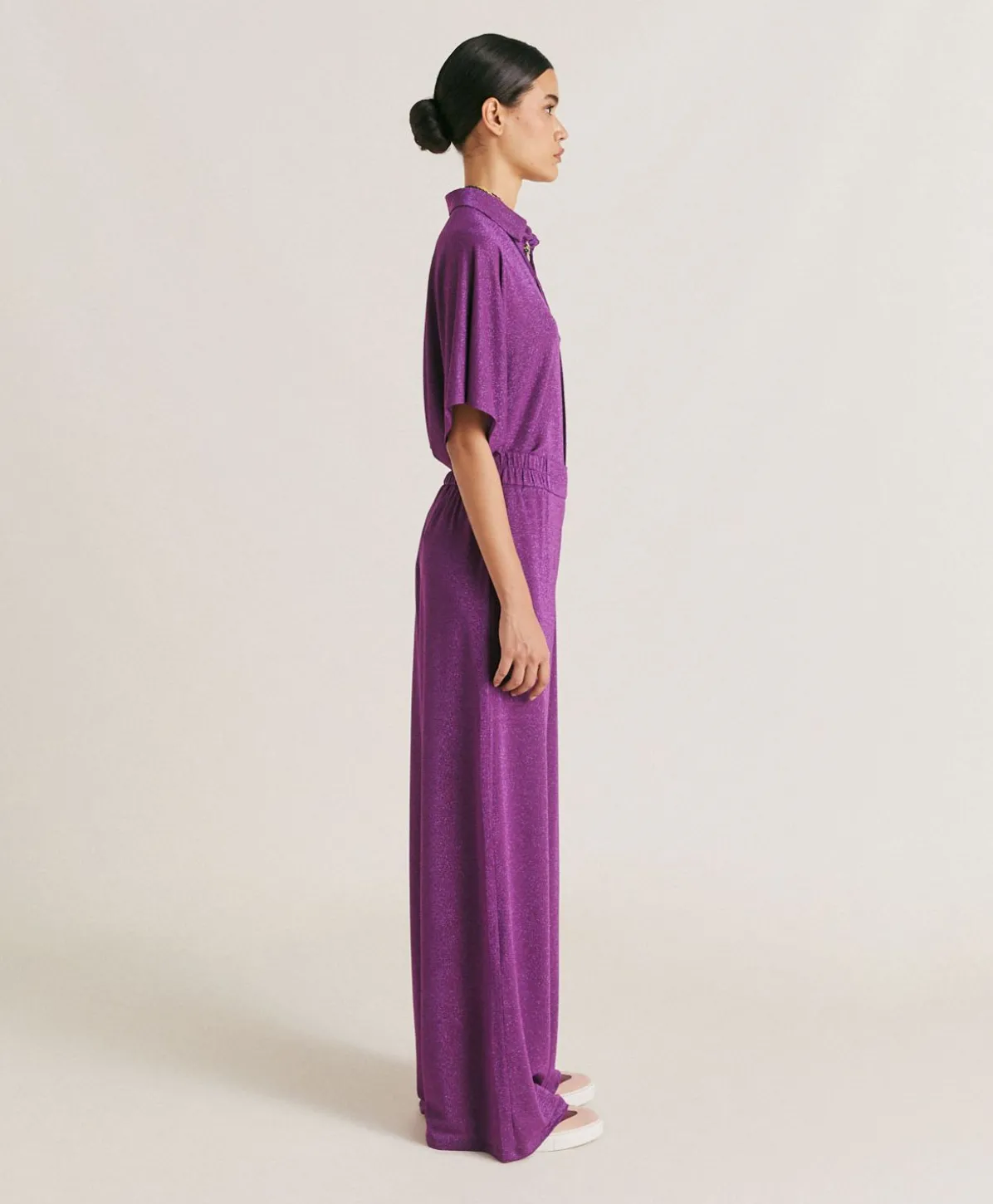 Pantalon Baccarat En Jersey Lurex - Cyclamen