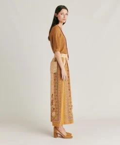 Pantalon Boracay En Crepe De Chine - Brule/Multicolore
