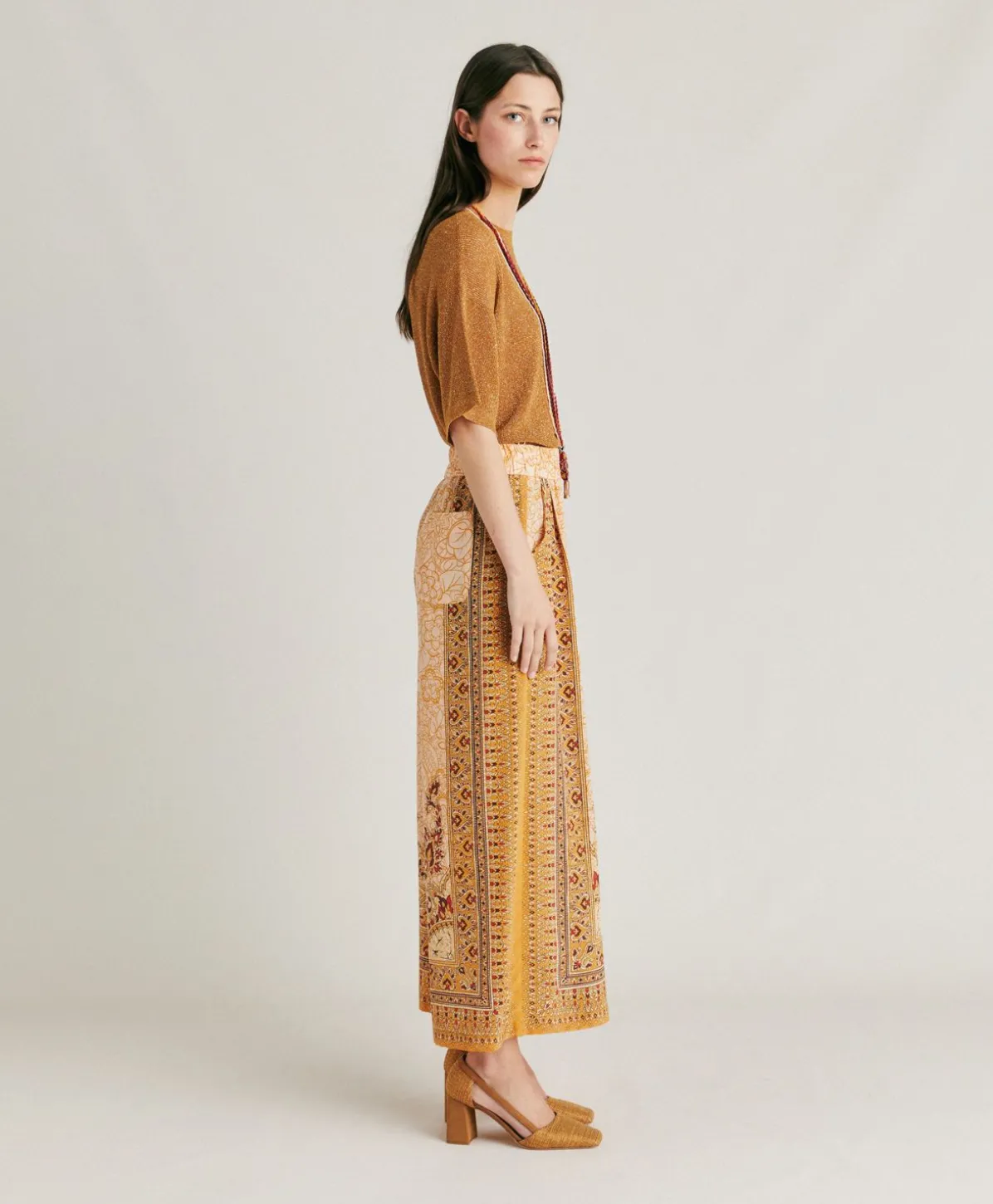 Pantalon Boracay En Crepe De Chine - Brule/Multicolore