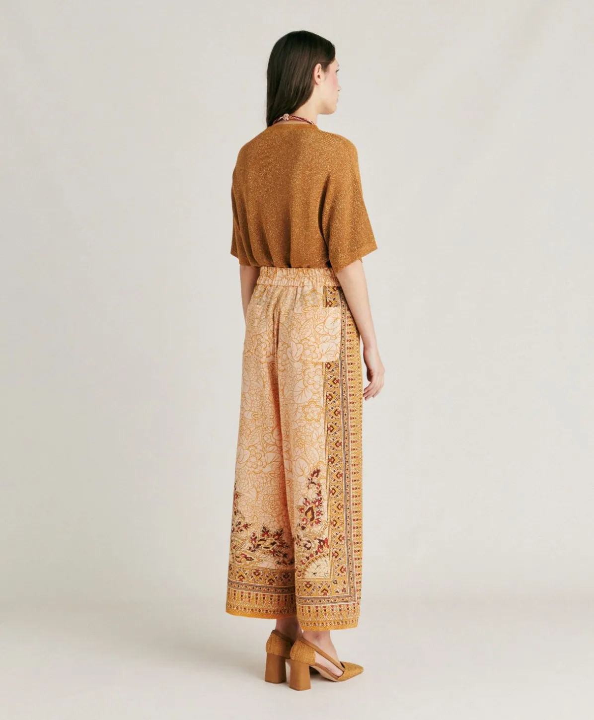 Pantalon Boracay En Crepe De Chine - Brule/Multicolore