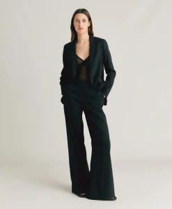 Pantalon Candeo En Coton Et Lin - Noir