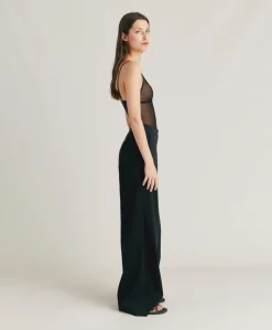 Pantalon Candeo En Coton Et Lin - Noir