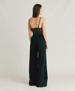 Pantalon Candeo En Coton Et Lin - Noir