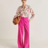 Pantalon Candeo En Lin Et Coton - Fuchsia
