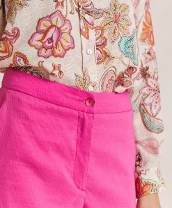 Pantalon Candeo En Lin Et Coton - Fuchsia