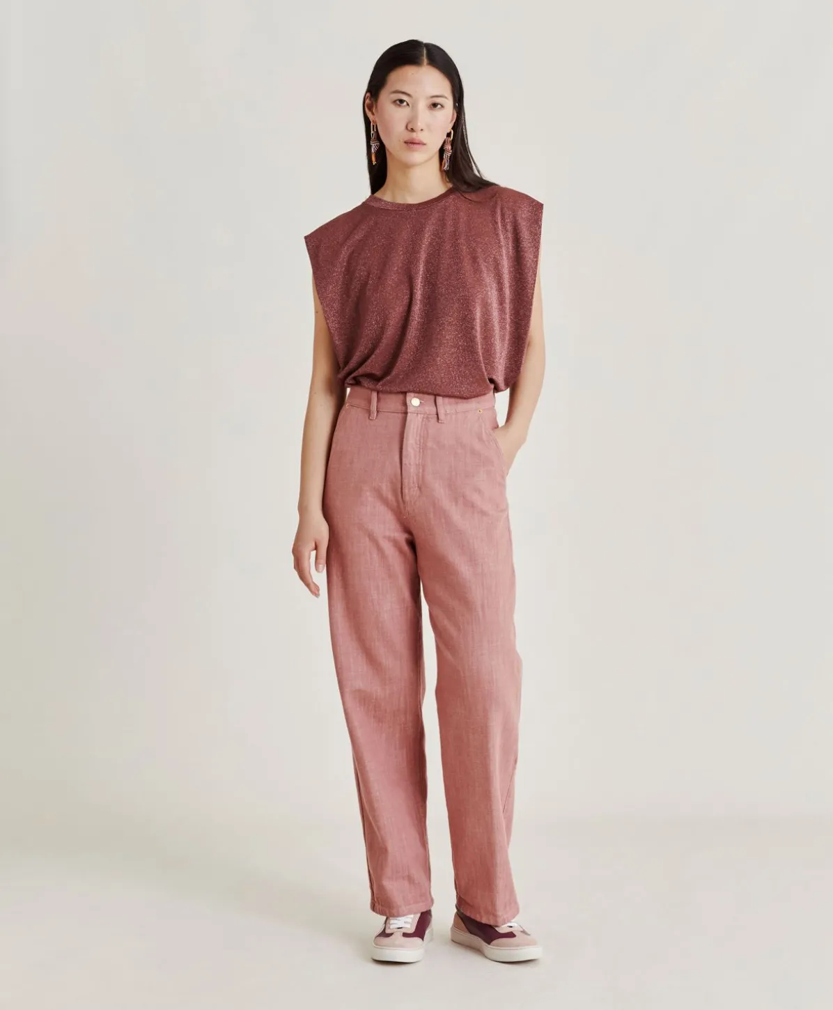 Pantalon Denim Bis Fuchsia - Rose Antique