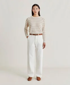 Pantalon Denim Bis Fuchsia - Creme