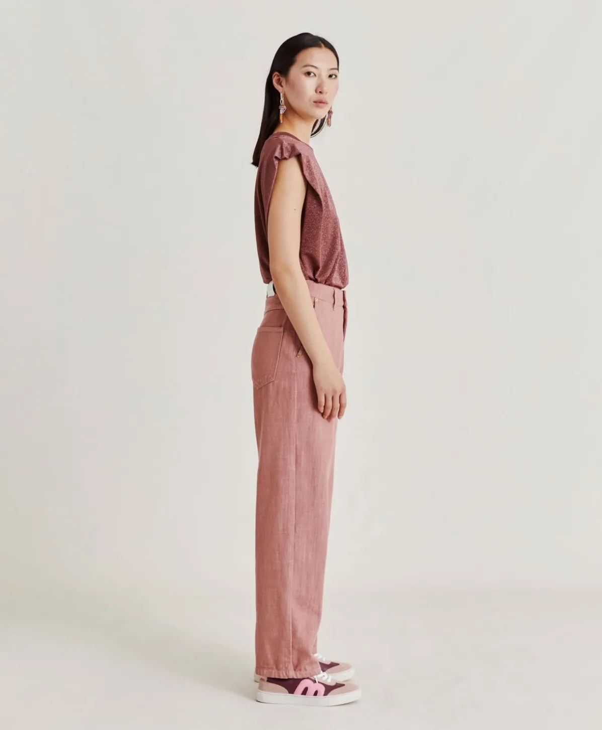 Pantalon Denim Bis Fuchsia - Rose Antique