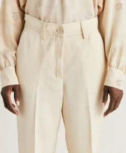 Pantalon Elegant En Lin Et Viscose Matthieu - Creme