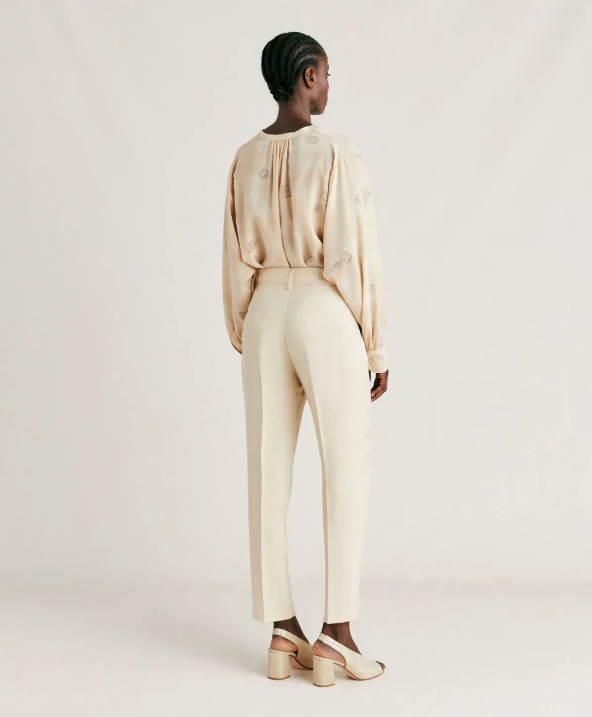 Pantalon Elegant En Lin Et Viscose Matthieu - Creme