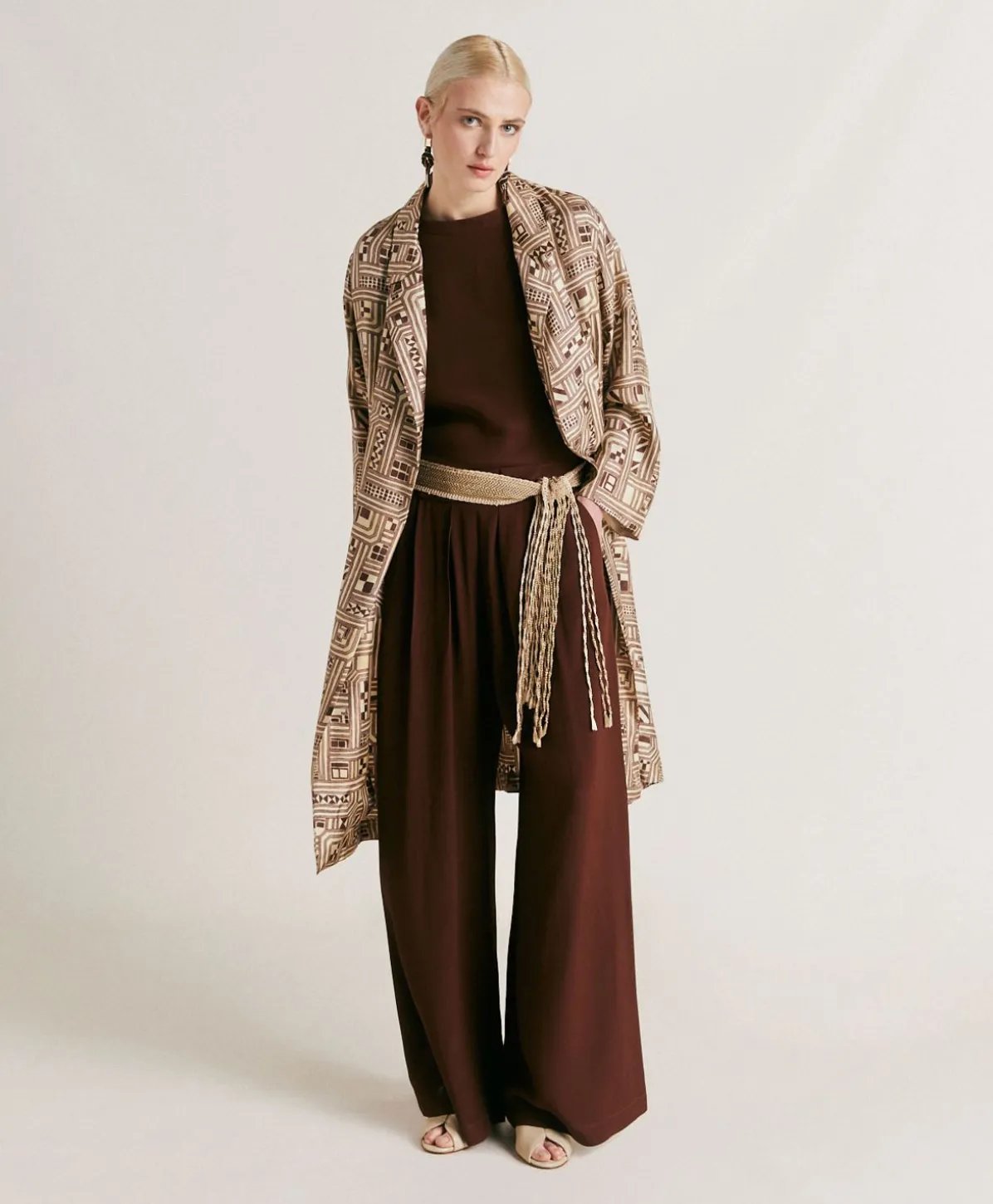 Pantalon En Acetate De Soie Aspen - Chocolat
