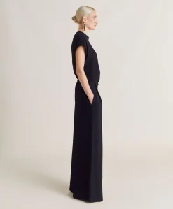 Pantalon En Acetate De Soie Aspen - Noir