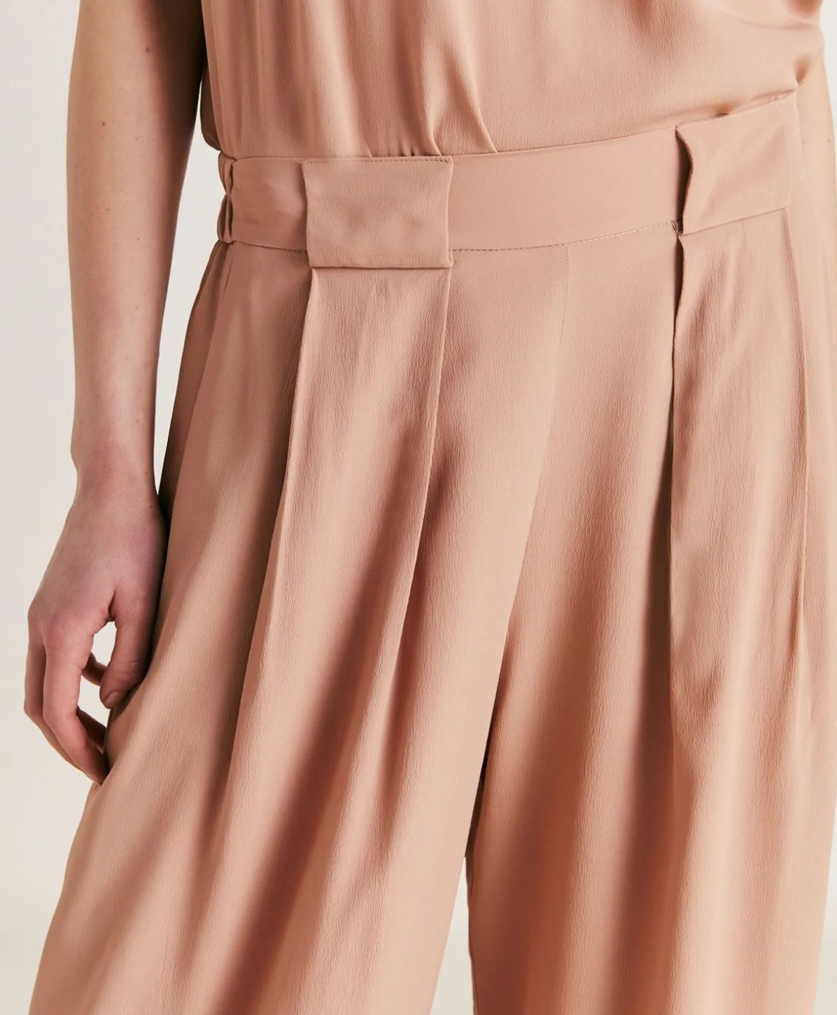 Pantalon En Acetate De Soie Aspen - Nude