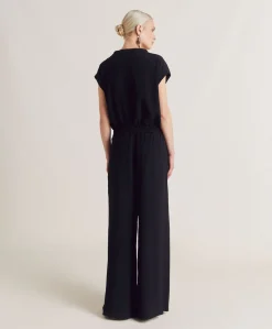 Pantalon En Acetate De Soie Aspen - Noir