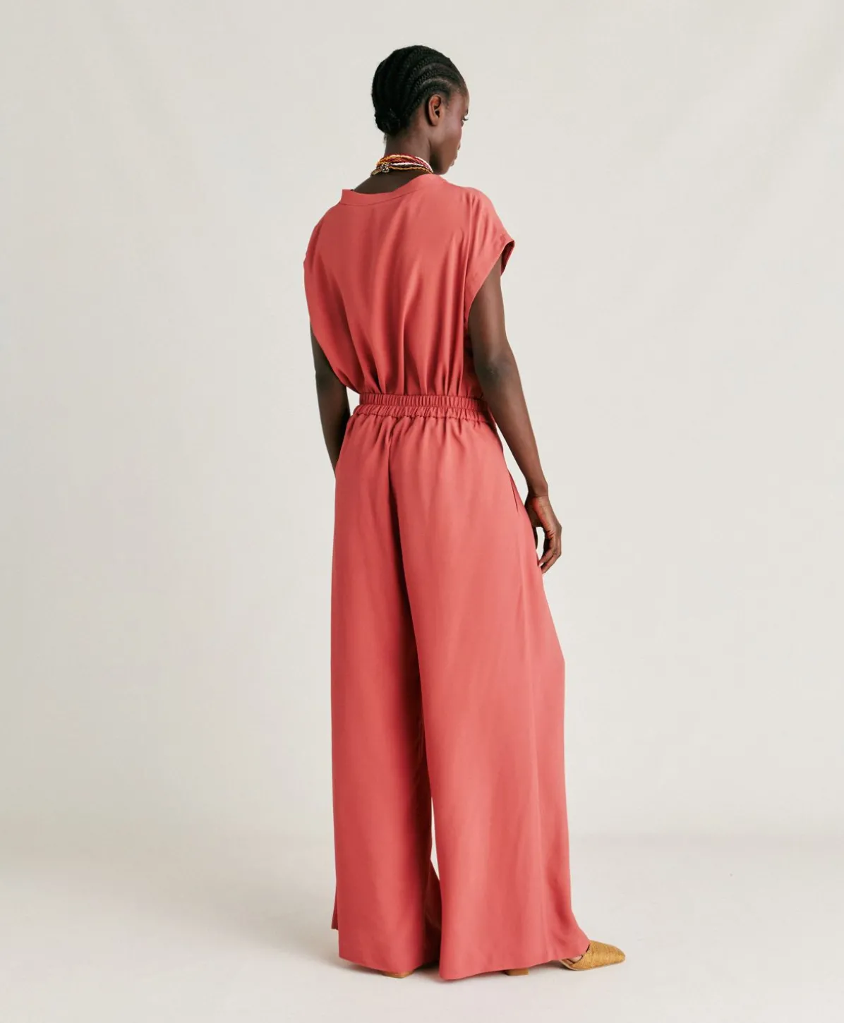 Pantalon En Acetate De Soie Aspen - Amarante