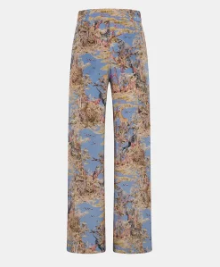 Pantalon En Crepe De Chine Baccarat - Multicolore Ceruleen