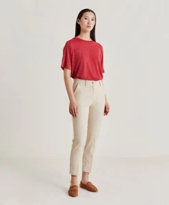 Pantalon En Denim Leger Joy - Creme