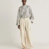 Pantalon En Denim Leger Pedro - Creme