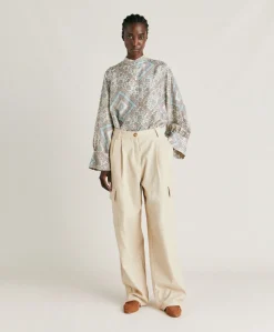 Pantalon En Denim Leger Pedro - Creme