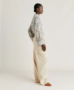 Pantalon En Denim Leger Pedro - Creme