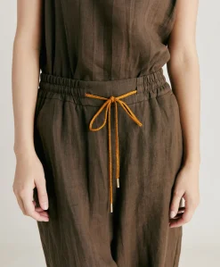 Pantalon En Lin Aliterru - Armee