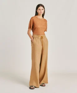 Pantalon En Lin Aliterru - Sable