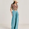 Pantalon En Lin Uni Aspen - Ceruleen