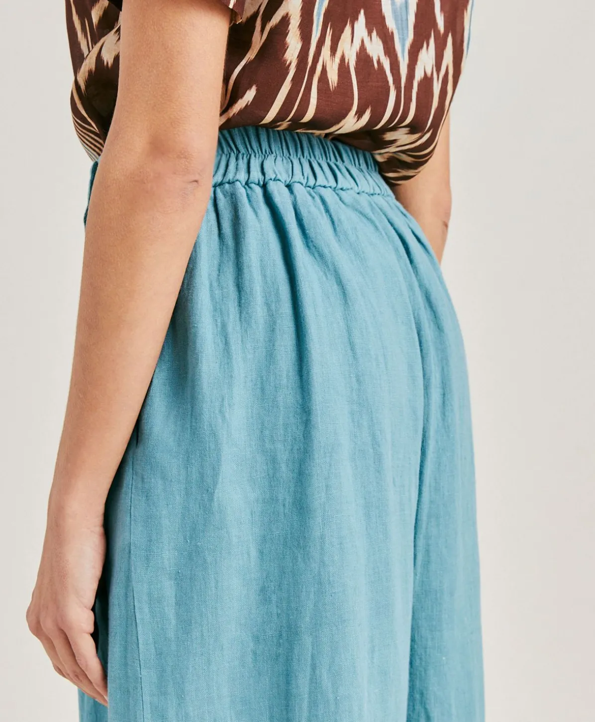 Pantalon En Lin Uni Aspen - Ceruleen