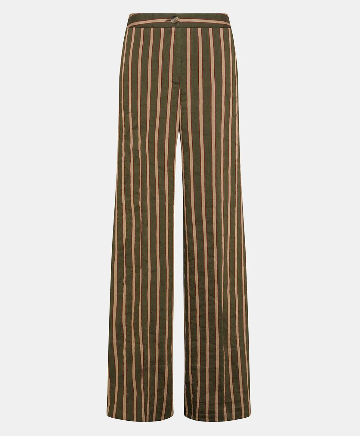 Pantalon En Lin Viscose Raye Candeo - Armee Multicolore