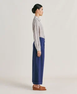 Pantalon En Popeline Grecale - Bleu