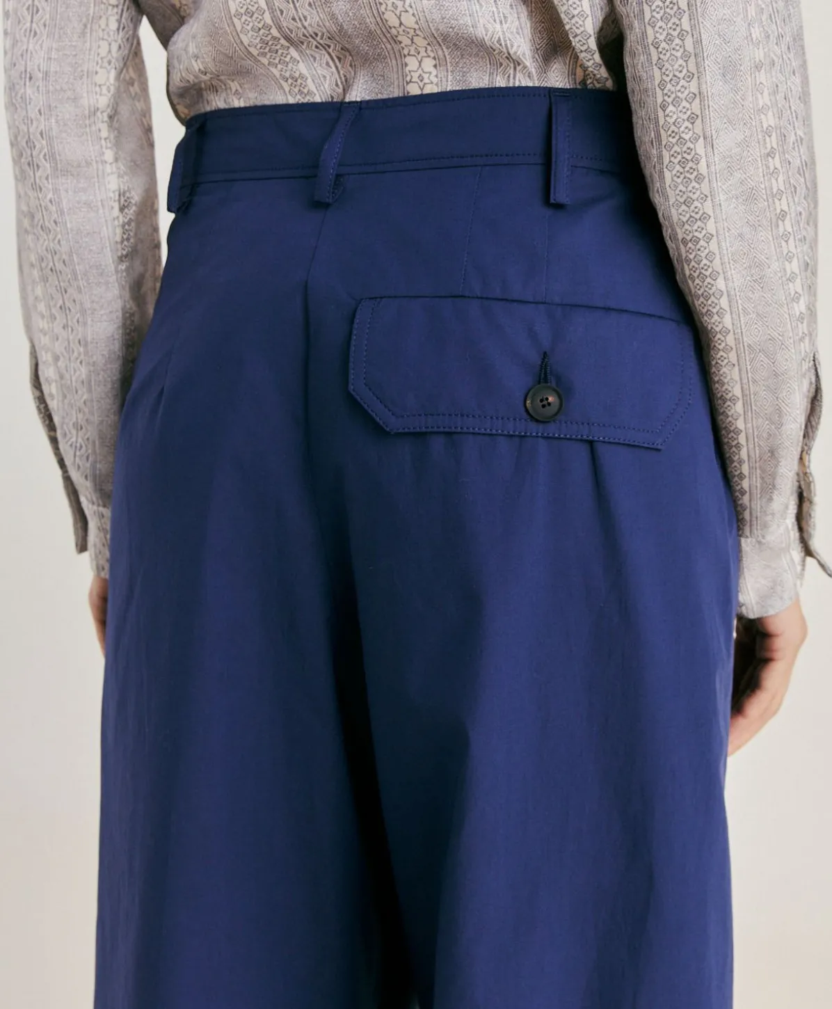 Pantalon En Popeline Grecale - Bleu